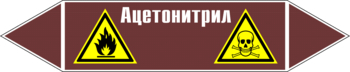 Маркировка трубопровода "ацетонитрил" (пленка, 358х74 мм) - Маркировка трубопроводов - Маркировки трубопроводов "ЖИДКОСТЬ" - Магазин охраны труда и техники безопасности stroiplakat.ru