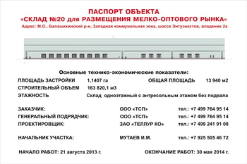 Паспорт стройки (пластик, 1x1м) - Охрана труда на строительных площадках - Паспорт стройки - Магазин охраны труда и техники безопасности stroiplakat.ru